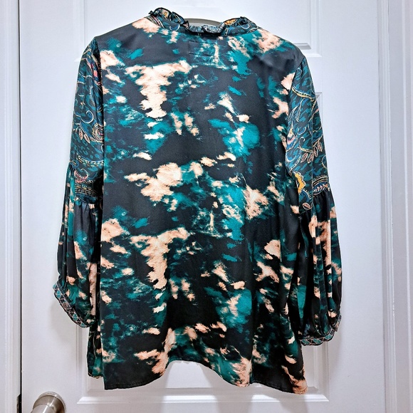 Johnny Was Twilight Shadow Ruffled Peasant Top Size Large - Picture 5 of 9